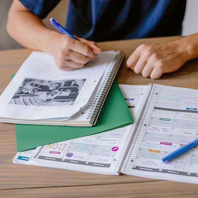 Order Out Of Chaos 2025-2026 Academic Planner, Daily, Weekly & Monthly Time Management School Agenda, Size 8.5x8.25 (Berry Blue)