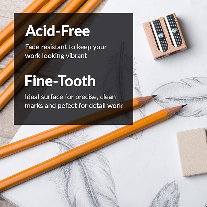 Marker Sketch Book Pack, 9 x 12 Inches Spiral-Bound Sketchpad, 2 Pads, 100 Sheets, 65lb Paper for Drawing and Markers, Ideal for Adults and Artists