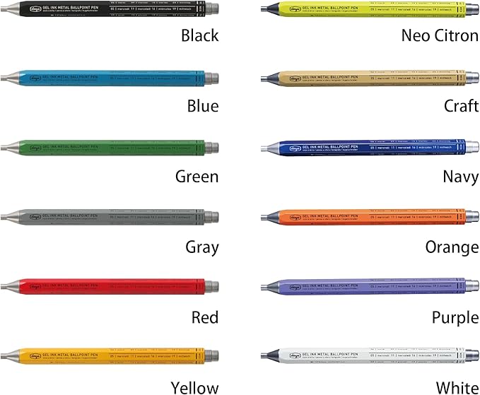 MARK'STYLE days, Gel Ink Metal Ballpoint Pen - 0.5mm Retractable Black Ink, Retro styling Light Weigh Pen, Made in Japan- Perfect for School, Office, and Journaling (Purple)