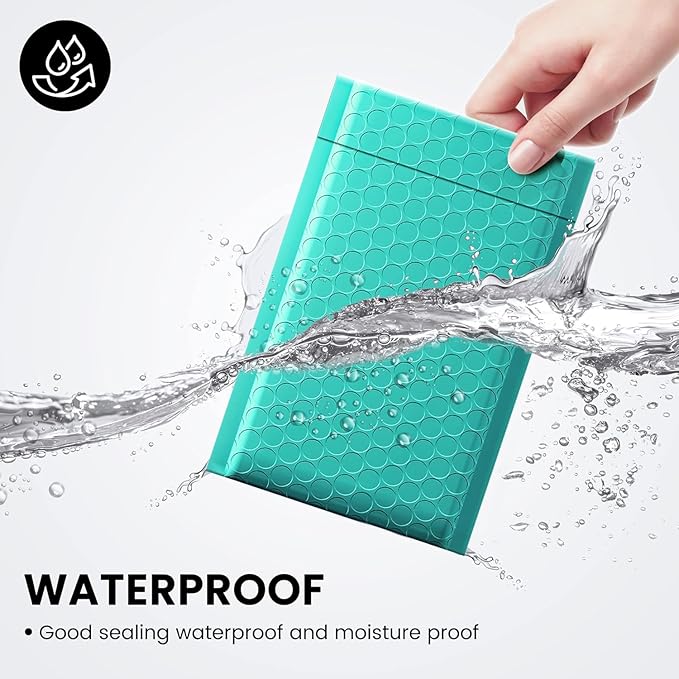 Fuxury Bubble Mailers 4x8" Teal Padded Envelopes 19200Pack Bulk Strong Adhesion Full Pallet of Padded Mailers Thick Bubble Envelopes for Small Business Mailing Small Items,Jewelry,Makeup
