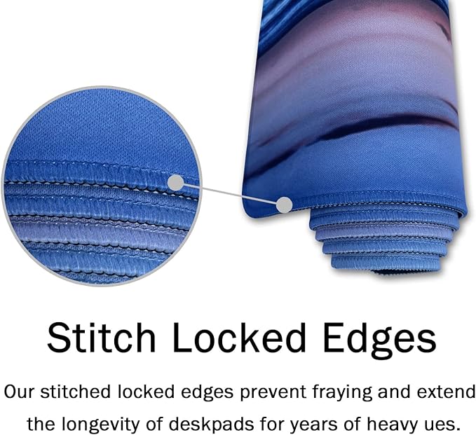 SSOIU Large Mouse Pad, Full Desk XXL Extended Gaming Mouse Pad 35.5" X 15.7", Waterproof Desk Mat with Stitched Edge, Non-Slip Laptop Computer Keyboard Mousepad for Office & Home, Petrified Wood