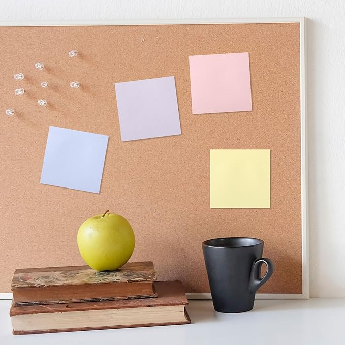 Thenshop 12 Pads Pastel Sticky Notes 3''x3'', Self Stick Notes Pads Pastel Office Supplies, Vintage Aesthetic School Accessories 50 Sheets/pad