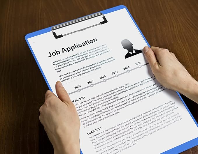 HERKKA 15 Pack Plastic Clipboards, Assorted Color, Low Profile, Standard A4 Letter Size