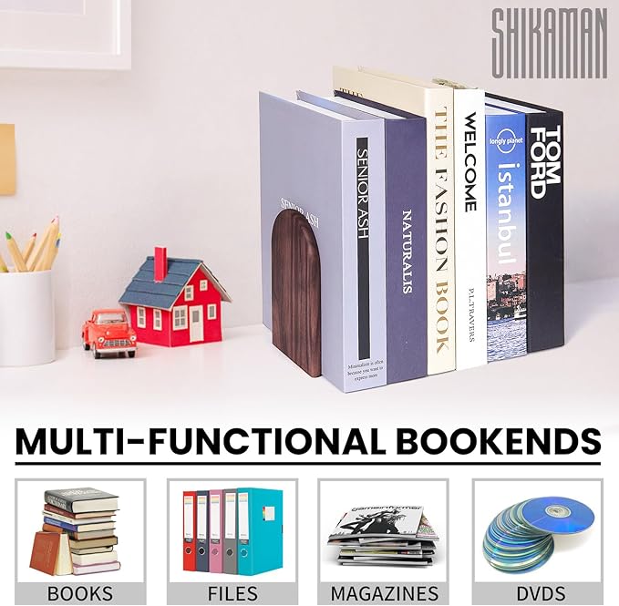 Book Ends,Bookends Wood Book Ends Universal Economy Bookend (8, Medium)