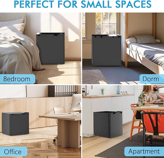 COWSAR 1.6 Cu.Ft Compact Fridge with Freezer, Refrigerator with 7 Temperature Settings, Energy-efficient Low Noise Small Refrigerator Suitable For Dorm, Office, Bar, RV, Bedroom, Commercial