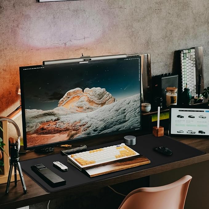 Large Extended Gaming Mouse Pad, 31.5" x15.7" Large Desk Mat with Superior Micro-Weave Cloth, Water Resist Keyboard Mousepad with Non-Slip Base, Laptop Desk Pad for Office Home Gaming, Black