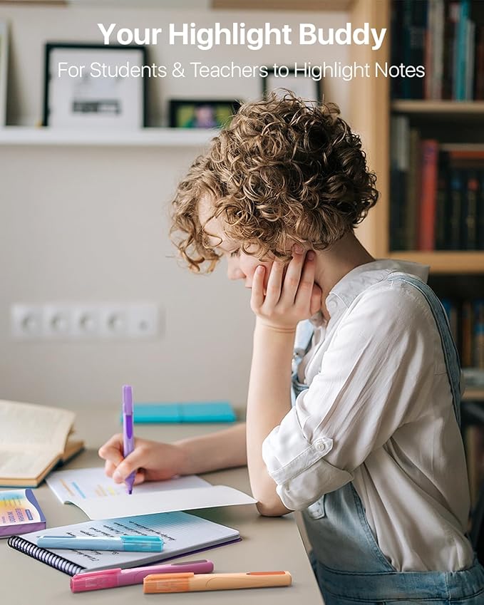 Four Candies Cute Pastel Highlighters, 10 PCS Highlighters Assorted Colors, Soft Chisel Tip, Clear Ink View, Aesthetic Highlighter Set for Organizing and Coloring & Back to School Supplies