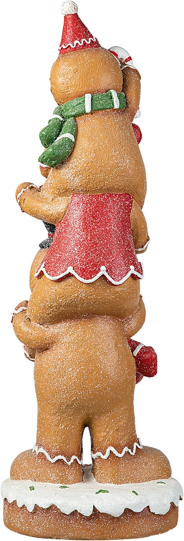 Glitzhome 29.25"H Christmas MGO Stacked Gingerbread Man Porch Decor, Xmas Winter Patio Front Porch Indoor Outdoor Home Standing Decor