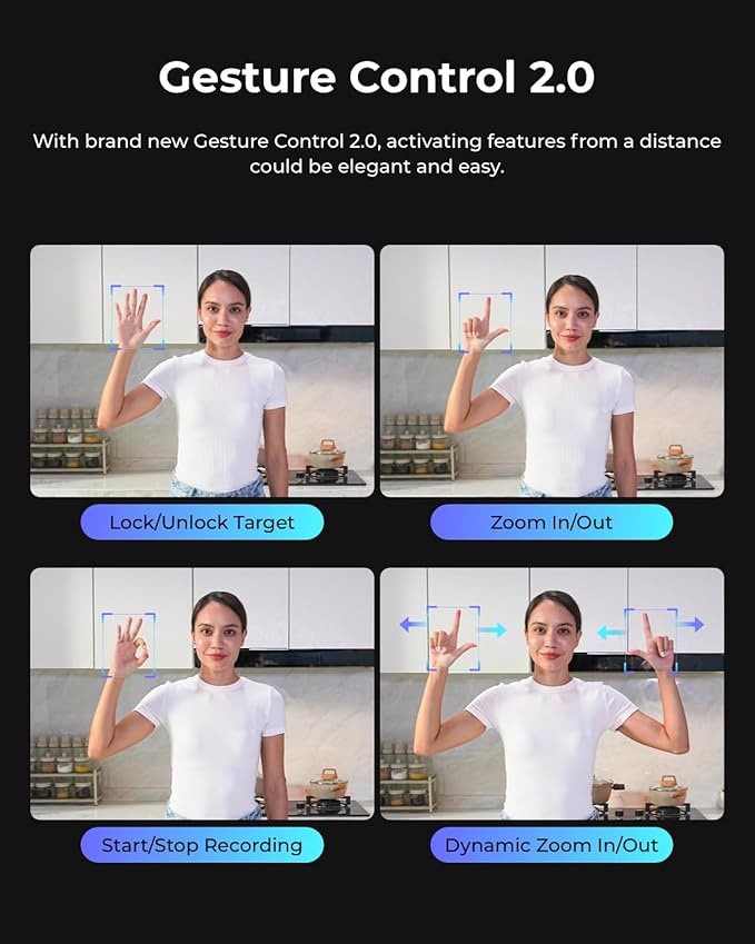 OBSBOT Tail Air NDI Streaming Camera 4K, AI Tracking PTZ Camera with Intelligent APP, Gesture Control, HDMI/USB-C/Wireless Webcam, Video Camera Live Stream for YouTube, Chruch, Worship, Creator, etc.