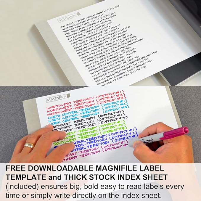 Ultimate Office MagniFile Hanging File Folders V Base Letter Size with 11 inch Magnified Indexes That Double The Size of Your File Titles to Find Files Fast. (Set of 20 Assorted)