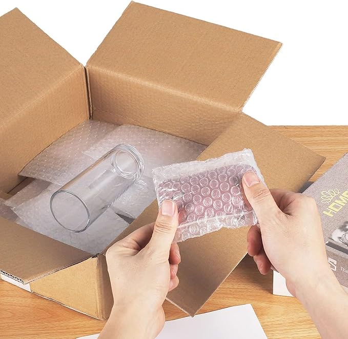 300PCS Clear Bubble Out Bag 6" x 6", Small Bubble Pouches Wrap Bags, Double Wall Shockproof Bubble Pouches Packaging Bags Cushioning Protective Bag for Moving, Shipping, Packing and Storage
