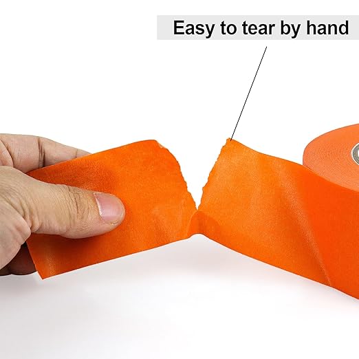 BOMEI PACK 3 Pack Orange Painters Tape, 2inch x 30yds, Multi Size Painting Masking Tape, Clean Release Paper Tape for Home and Office