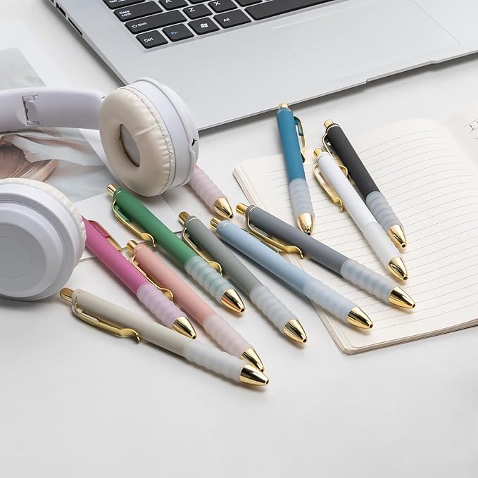 Linbsunne Gel Pens Black Ink Pen 0.5mm fine Point Pens Smooth Writing Retractable Office Supplies (18-count)