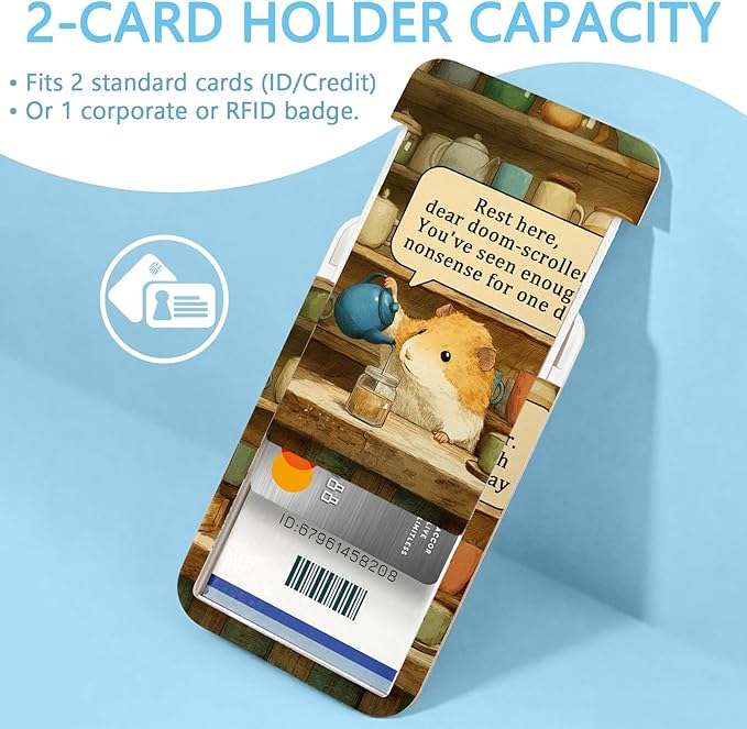 Gctriki Cute Hamster Retractable ID Badge Holder with Lanyard, Heavy Duty Nurse Badge Reel with Carabiner Clip, Teacher ID Card Holder with Motivational Quote for Medical Staff Office Accessories