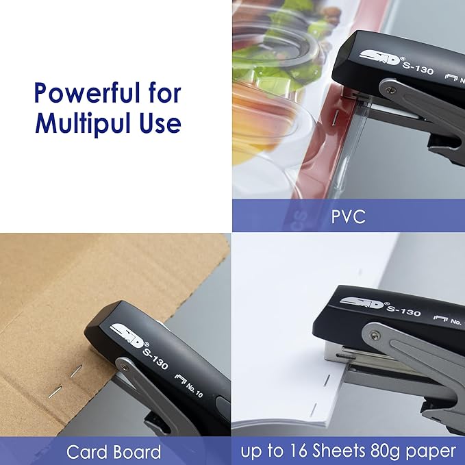 Handheld Plier Stapler, Sturdy Metal Desktop Hand Stapler for Office, School and Home, Only Uses NO.10 Staples, Black, 2024 Gifts