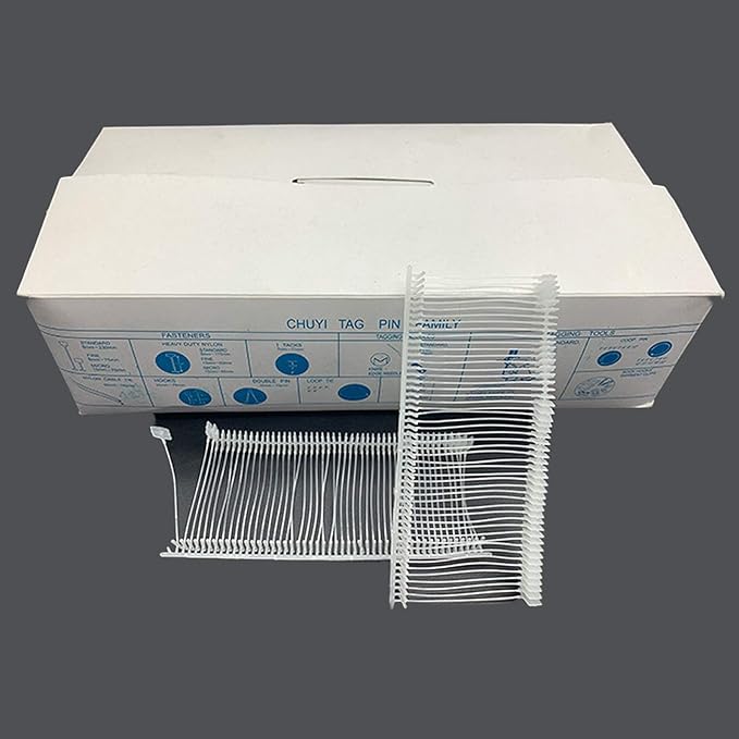 1 Inch Standard Tagging Attachments, 5000 Pieces, 50 Per Clip (Transparent Color)