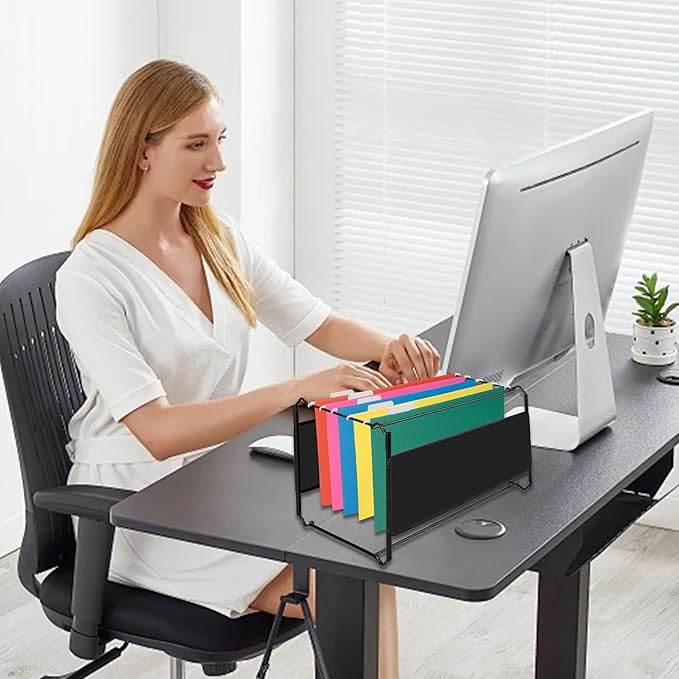 Blue Hanging File Folders,50 Packs Reinforced Hang Folders,Designed for Home and Office Color Coded File Organization, Letter Size