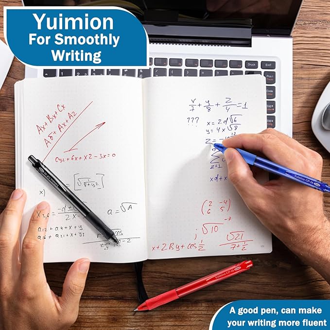 16 Pcs Retractable Gel Pens Fine Point (0.5mm) Rollerball Pens for Smooth Writing (Black&Red&Blue Ink) for Women Men Journaling School and Office Supplies Use…