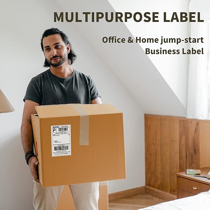 L LIKED 4x6 Direct Thermal Labels, 500pcs Perforated Fanfold, Compatible Zebra & Rollo Printers