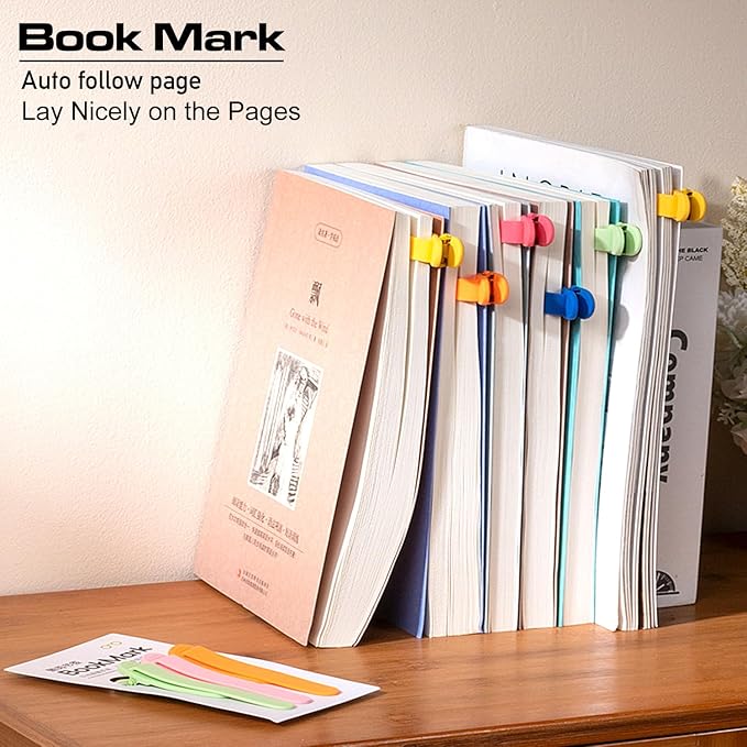 3pcs Page Bookmarks for Reading, Automatic Book Marks Tailored for Enthusiasts, Unique and Cute Book Page Holder Markers Clip Reading Accessories Gifts
