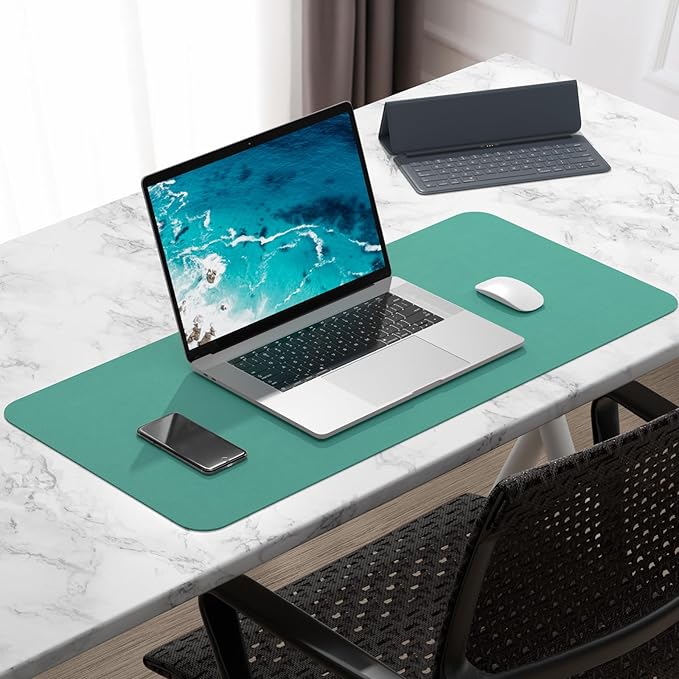 Hsurbtra Desk Pad, 30" x 14" PU Leather Desk Mat, XL Extended Mouse Pad, Waterproof Desktop Blotter Protector, Non-Slip Ultra Thin Large Laptop Keyboard Writing Mat for Office Home, Fruit Green