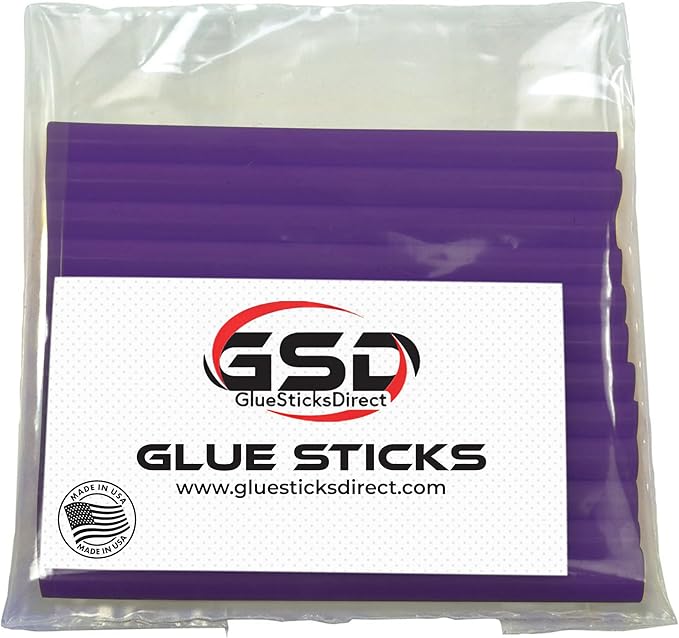 Mini Size Hot Melt Glue Sticks for Glue Gun - Bulk 4in Purple Glue Sticks - Great for Art Craft Repairs & Compatible w/Most Glue Guns - 5/16" X 4" (24 Sticks) - Made in USA