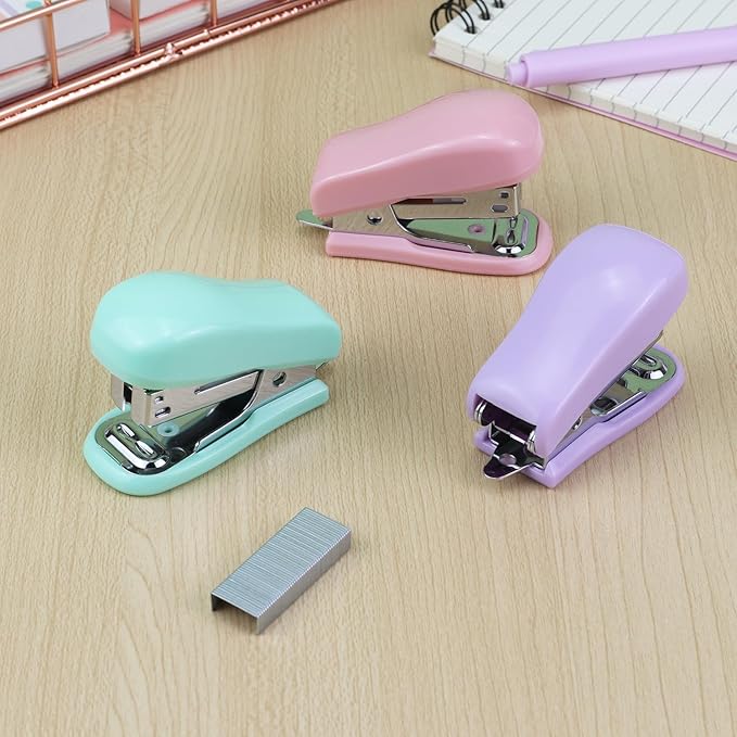 Mini Desktop Stapler Set,20 Sheet Capacity,Includes Built-in Staple Remover and 750PCS No.12 Staples,Small Cute Stapler for Office and School Supplies (Green)