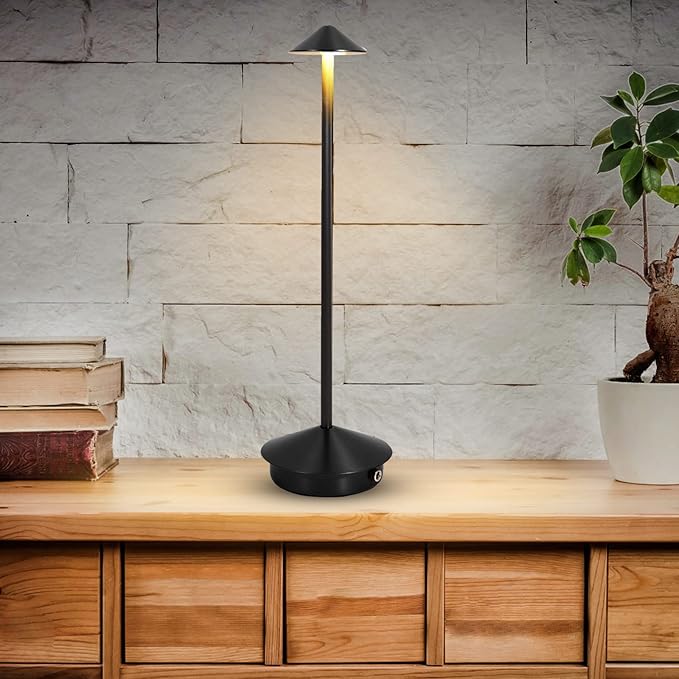Cordless Table Lamp, Portable Led Desk Lamp 6000mAh Battery Operated Table Lamp, Mordern Rechargeable Night Light in Aluminum, Dimmable Table Light for Indoor Outdoor