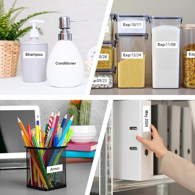 NineLeaf 4 Pack Compatible for Brother P-Touch M Tape M-K231 M-K231S MK231 M231 12mm 0.47'' Black on White Label Tape for PT-70BBVP PT-70BMH PT-70HK PT-70HOL PT-70HOT Label Maker