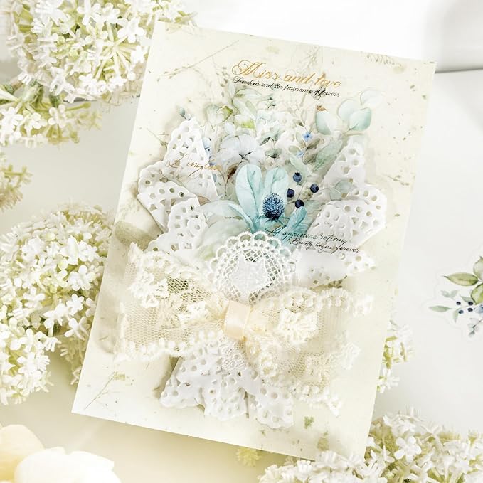 Floral Branch PET Stickers Set, 120PCS Botanical Flower Stickers for Scrapbooking, Journaling, DIY Crafts, and Art Supplies