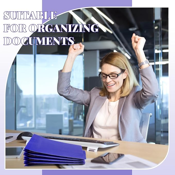 Skyygemm 24 Pcs Classification Folders Letter Size, 3 Divider Pressboard File Folder with Fasteners, Expanding File Organizer Bulk for Teachers, Clergy, Office, Church, Christmas Donations (Purple)