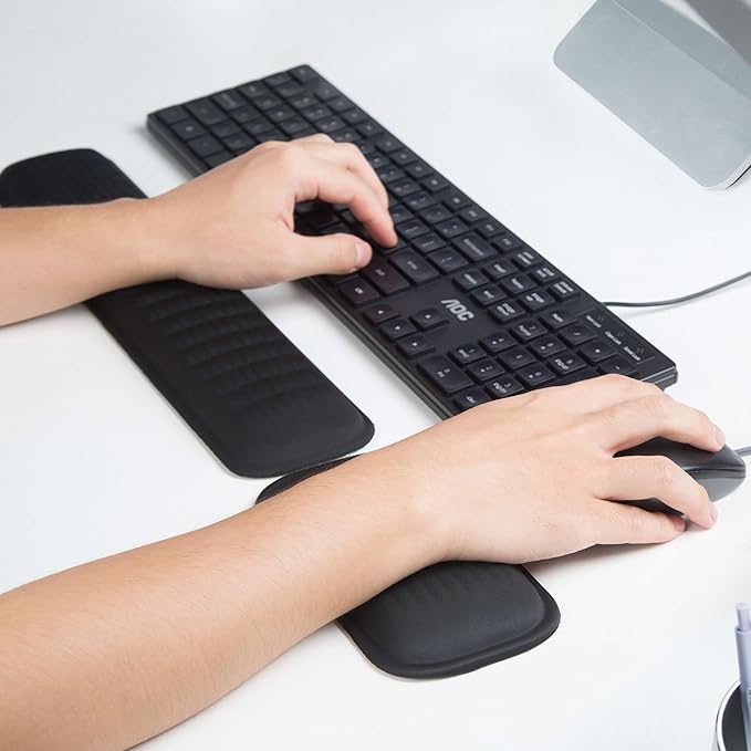 MEKASS Ergonomic Mouse Wrist Rest, Premium Memory Foam Mouse Wrist Pad Support Relieve Wrist Pain for Long Hours of Work, Gaming (Classic Black)