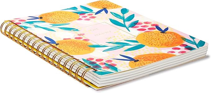 Compendium Spiral Notebook - Oh, Happy Day — A Designer Spiral Notebook with 192 Lined Pages, College Ruled, 7.5”W x 9.25”H