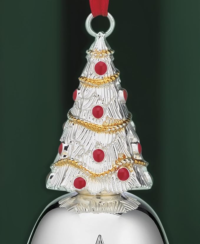 Lenox 897116 2025 Musical Bell Silverplate Ornament, We Wish You a Merry Christmas, Christmas, Holiday Decorations