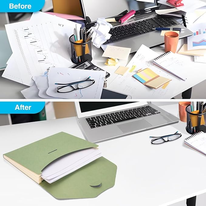 Blue Lake ECOLIFE File Folders Accordion Organizer Plastic Free 6 Pocket Expanding Folders Green