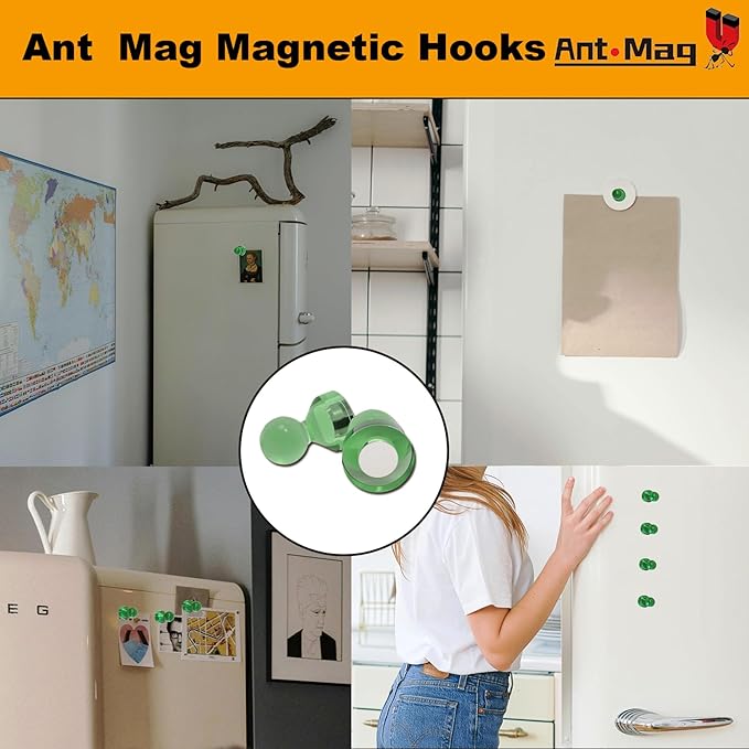 Ant Mag Magnetic Push Pins 48pcs Strong Whtieboard Pins Magnets Perfect Use for Map Fridge Kitchen Home Office Classroom