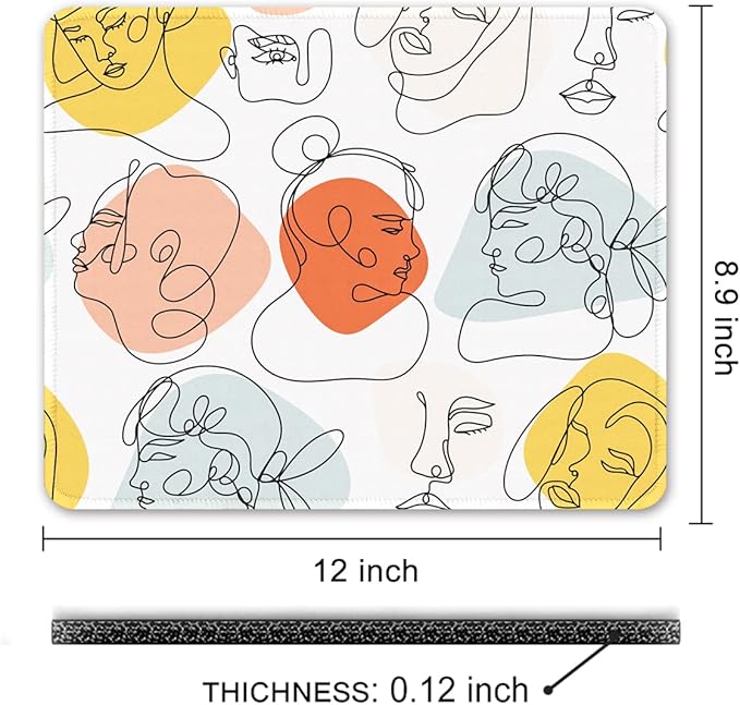 Auhoahsil Mouse Pad, 12 x 10 in Thick Rubber Premium-Textured Non-Slip Stitched Edges Waterproof Square Mouse Mat with Cute Pattern for Gaming Work Computer Office, Larger, Sad Girls