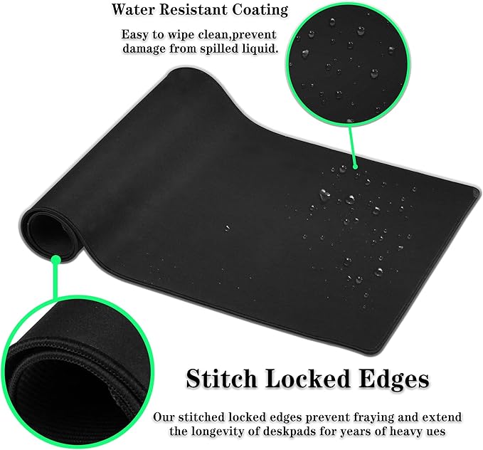 Green Desk Pads, Large Non-Slip Mousepads, Gaming Desk Pad - 35.4 X 15.7 inch for Work, Game, Home - American Football Field