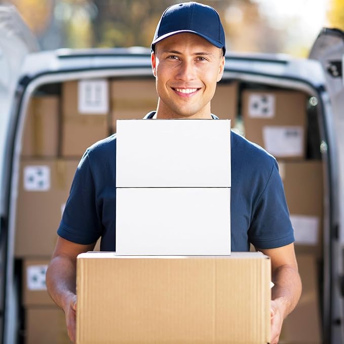 Eupako 10x6x6-Small-Shipping-Boxes-30-Pack-White-Corrugated-Box-Mailers, Cardboard Boxes for Packaging Small Business, Mailing