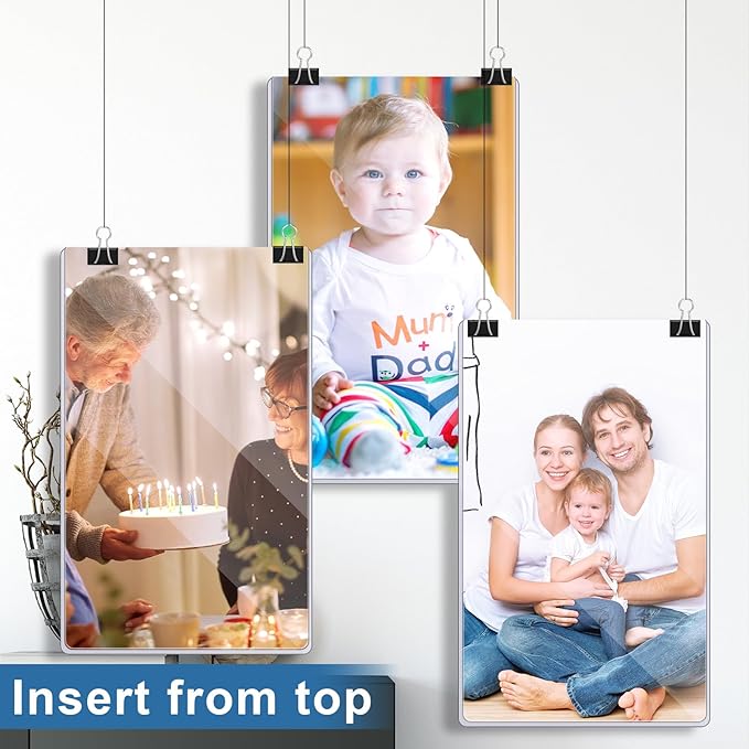 Henoyso 200 Pcs 8.5" x 14" Menu Cover Rigid Print Protectors Clear Heavy Duty Menu Holder Poster Protector Sleeve Hard Plastic Paper Sleeves for Page Sheet Photographs Document Birth Certificate