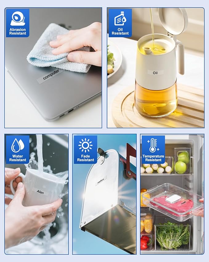 Tze111 6mm 0.23" Laminated Clear Tape Compatible for Brother 6mm Label Tape Tze-111 Tz-111 P Touch Tz Tze 6mm 1/4" Black on Clear Label for PTH110 PTD210 PT-D220 PTD400 PT-D610BT, 4-Pack