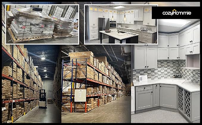 Shaker Style Pebble Grey RTA RTA Base Drawer Cabinet by Solid Wood for Kitchen, Bathroom, Bedroom or Office with 3 Drawers and Soft Close(21" W x 24" D x 34-1/2" H)