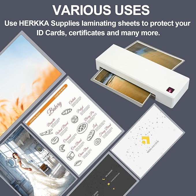 HERKKA 300 Pack Laminating Sheets, Hold 11 x 17 Inch Sheet, 3 Mil Clear Thermal Laminating Pouches 11.5 x 17.5 Inch Lamination Sheet Paper for Laminator, Round Corner