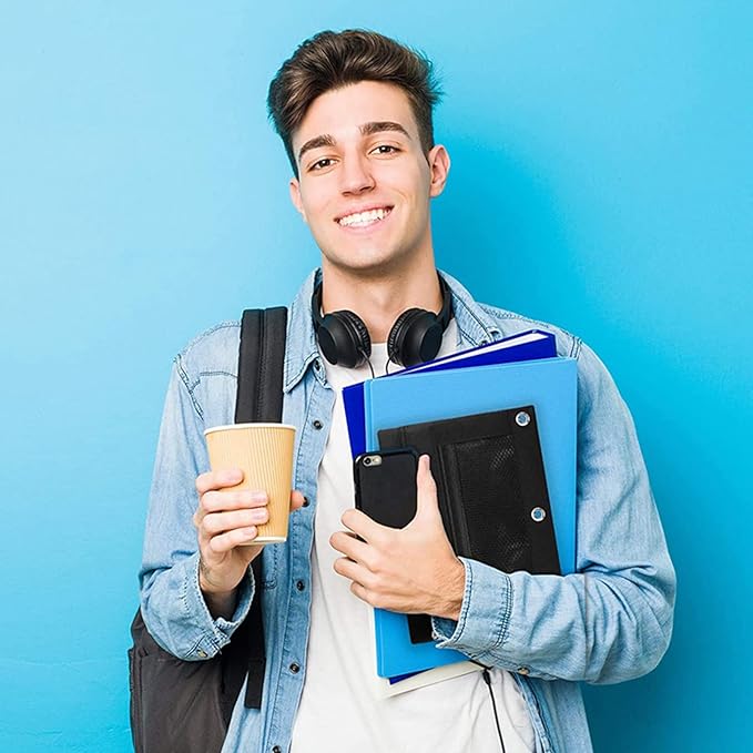 Pencil Pouch 3 Ring, Zipper Pencil Pouches Case Binder Cosmetic Bag Hot Pink 2 Pack