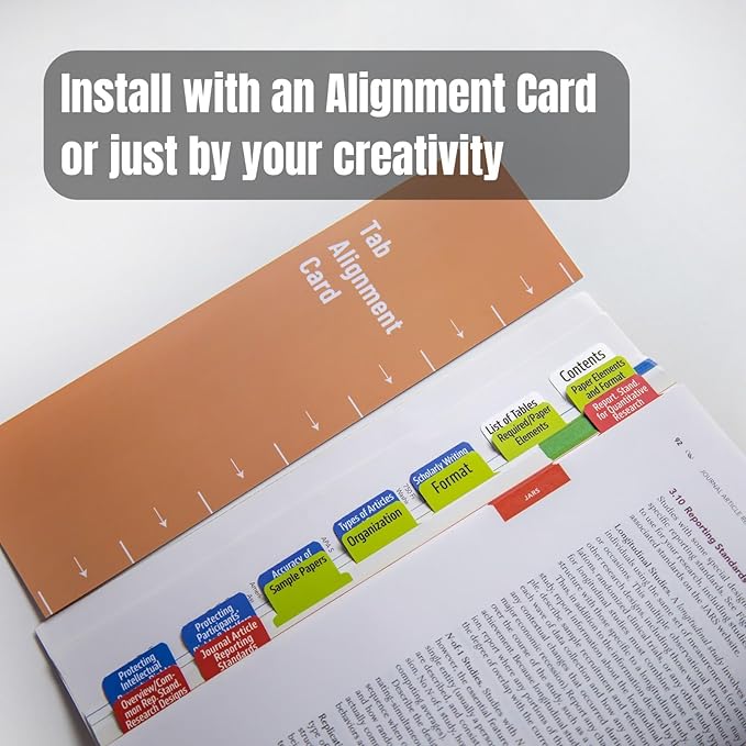 Index Tabs for Publication Manual 7th Edition - Book Not Included - Laminated, Color-Coded Tabs with Blank Options for Easy Reference and Organization