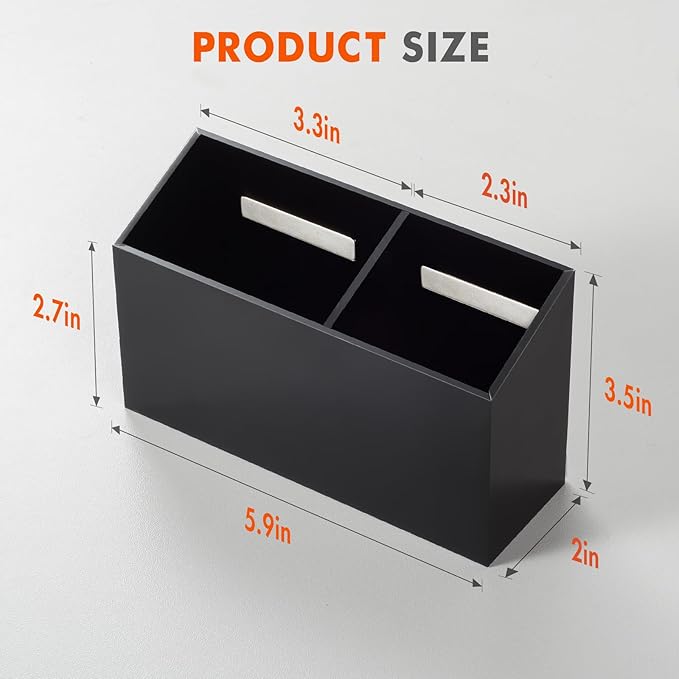 BEYGORM Magnetic Dry Erase Marker Holder for Whiteboard,Non-slip Acrylic Magnet Pen Holder for Fridge Refrigerator,Locker Organizer for Work,Locker Accessories,Pencil Cup for Desk(Black)