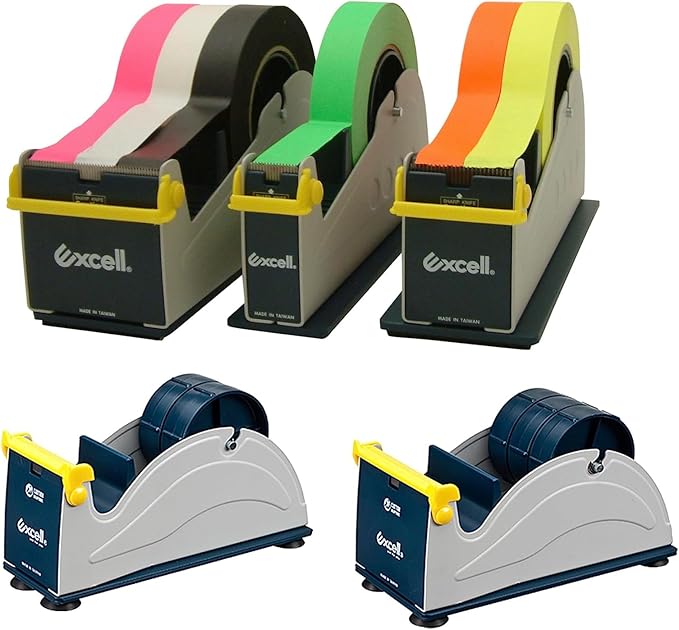 Excell EX-17/3IN JVCC EX-17 Steel Desk Top Tape Dispenser: 3" Wide, Blue/Grey + LuxProdX Sticker