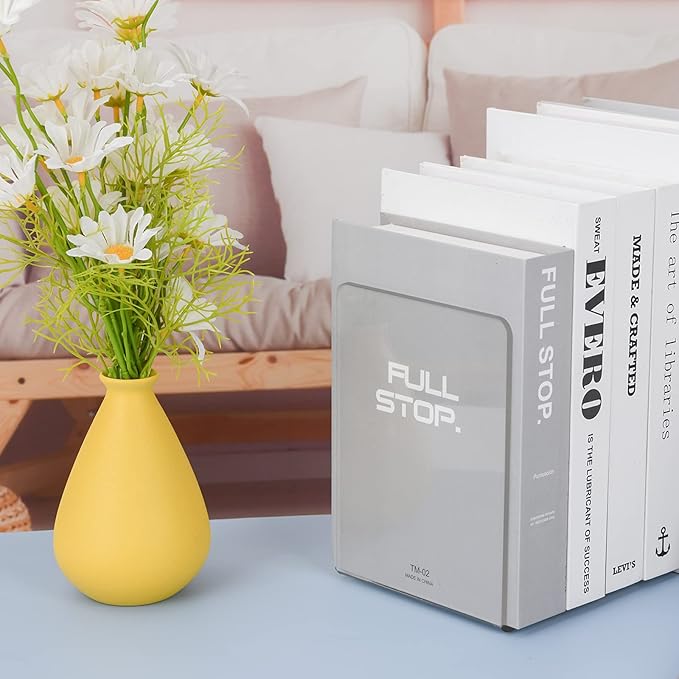 MerryNine Acrylic Book Ends 20pcs for Shelves, Clear Bookends for Shelves, Book end Organizer, Book Holder Stand Decorative, Book Stoppers for Heavy Duty Books (7.08"x4.72"_10 Pairs)