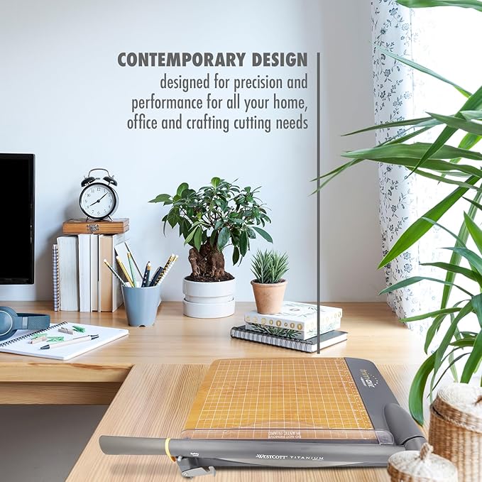 Westcott 12'' TrimAir Wood Guillotine Paper Cutter & Paper Trimmer, 30 Sheet (15106)