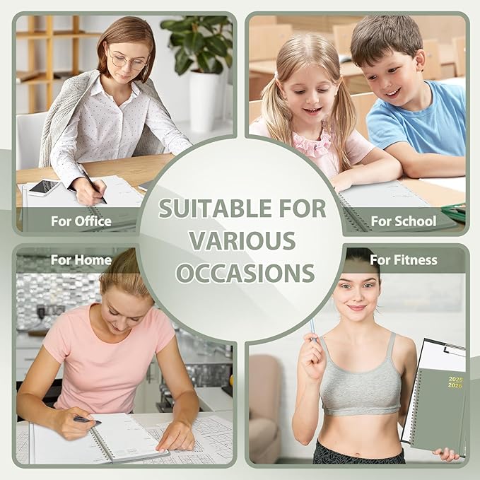 Planner 2025-2026 for Women & Men, Weekly and Monthly Calendar Notebook (July 2025 - June 2026), Hardcover Spiral Bound School Teacher Student Planner with Tabs, Inner Pocket, A5 (6.3" x 8.5")